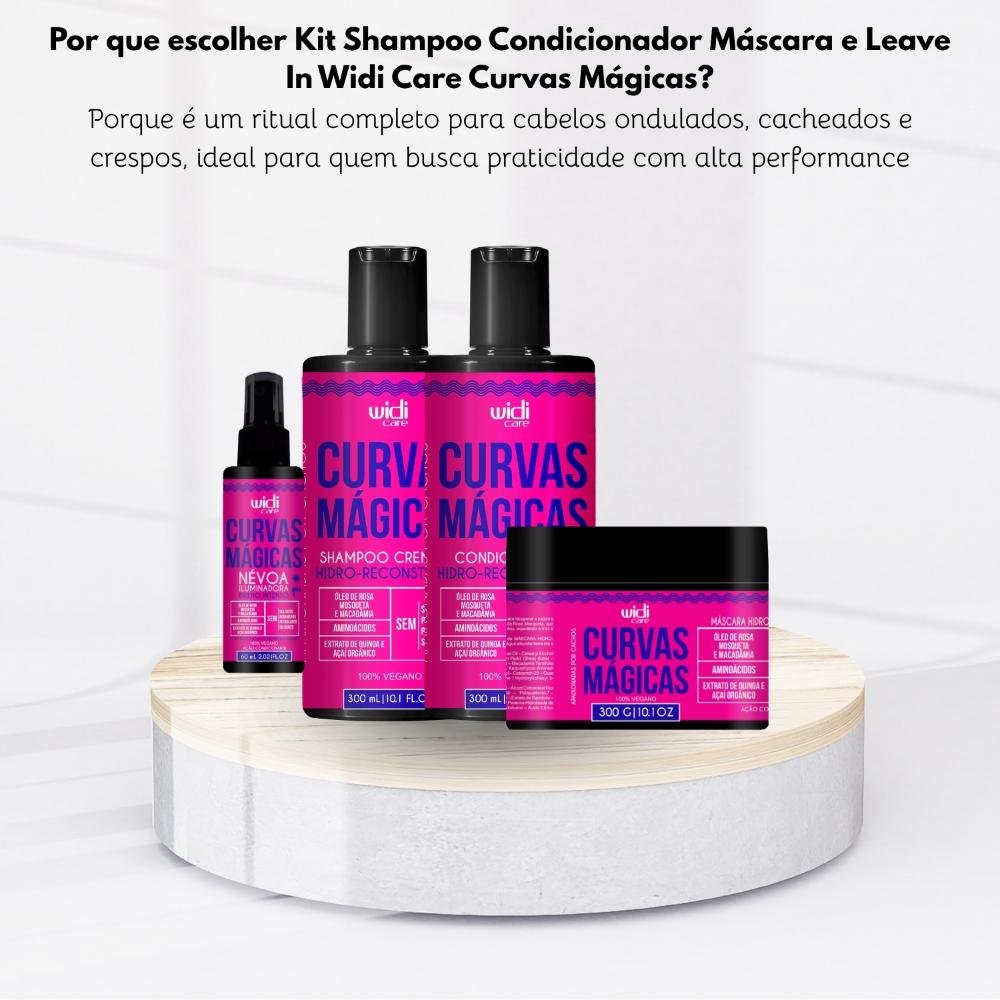 Kit Shampoo Condicionador Máscara e Leave In Widi Care Curvas Mágicas ÚNICO 7