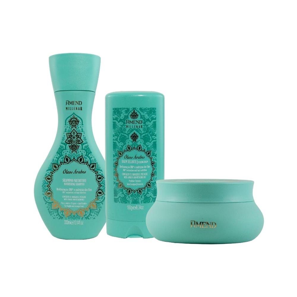 kit Amend Oleos Arabes Shampoo Mascara e Leave-in