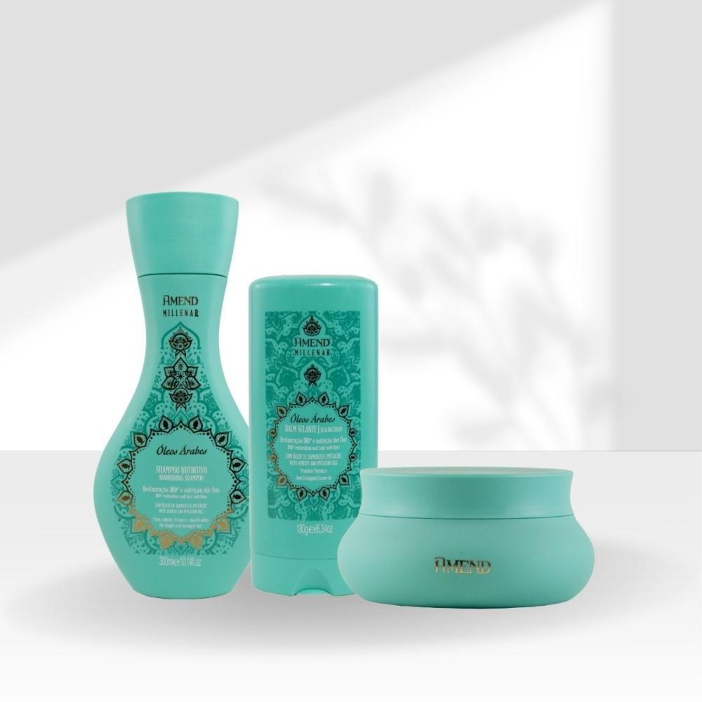 kit Amend Oleos Arabes Shampoo Mascara e Leave-in ÚNICO 5