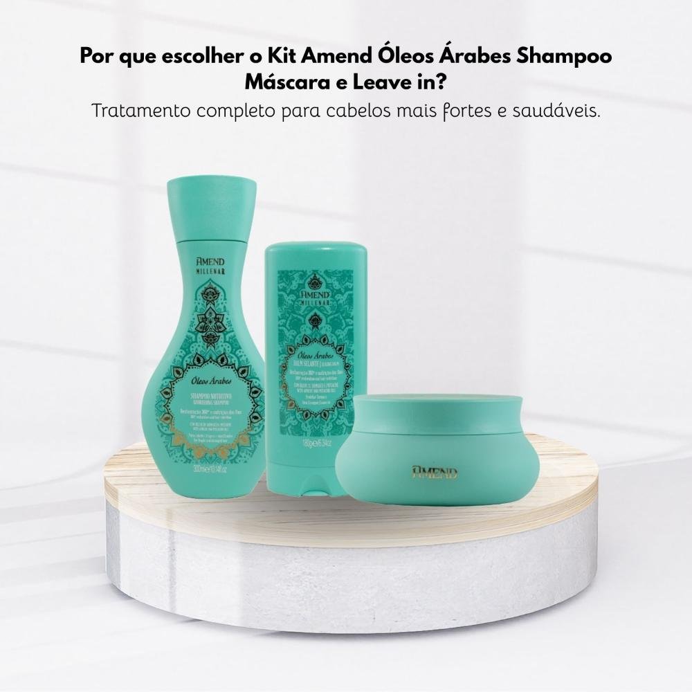 kit Amend Oleos Arabes Shampoo Mascara e Leave-in ÚNICO 7