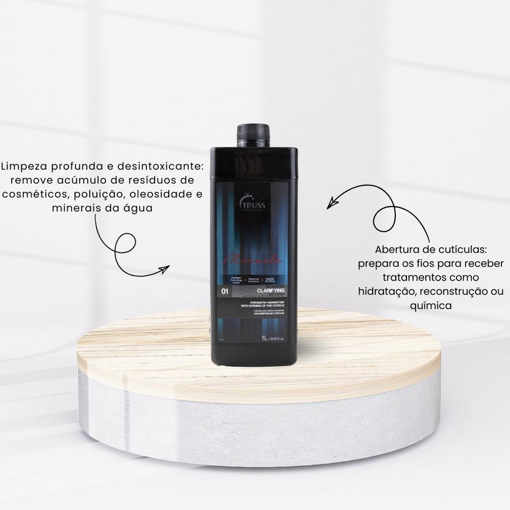 Shampoo Truss Clarifying Deep Cleanse Fios e Cutículas 1 L 1L 2