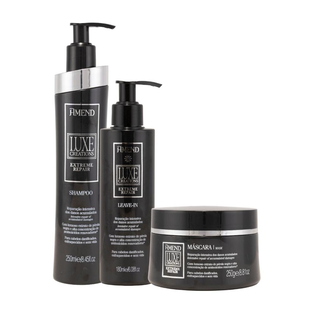 Kit Amend Luxe Creations Shampoo Mascara Leave-in