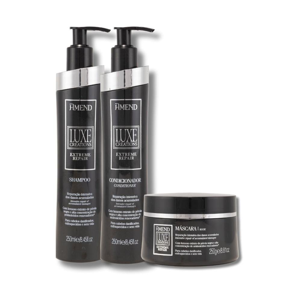 Kit Amend Luxe Creations Shampoo Condicionador Mascara ÚNICO 6