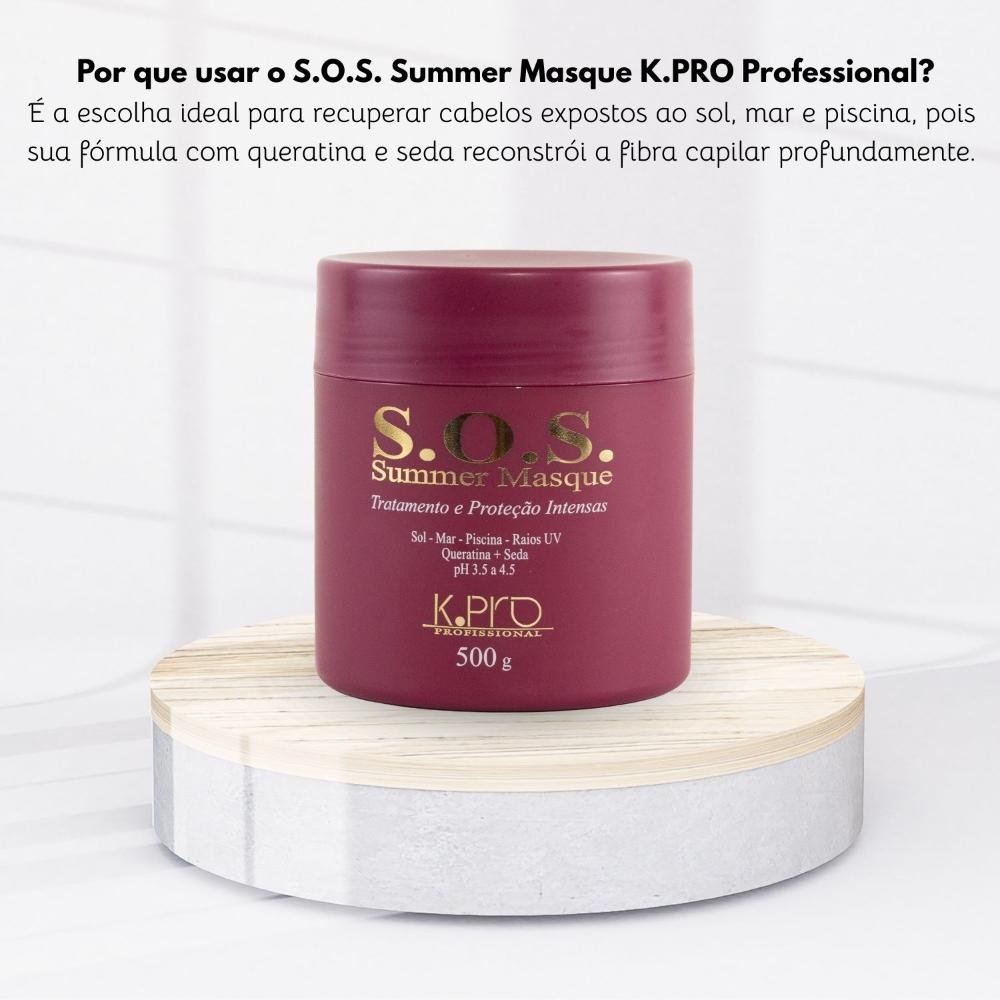 Máscara K Pro S O S Summer Hidratação Pós Sol 500 g 500g 5