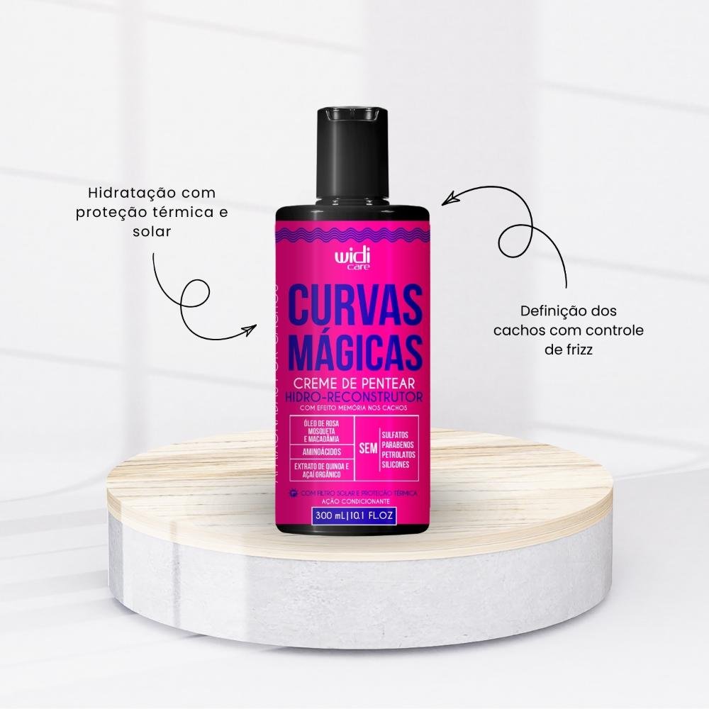 Kit Shampoo Condicionador e Creme para Pentear Widi Care Curvas Mágicas ÚNICO 2