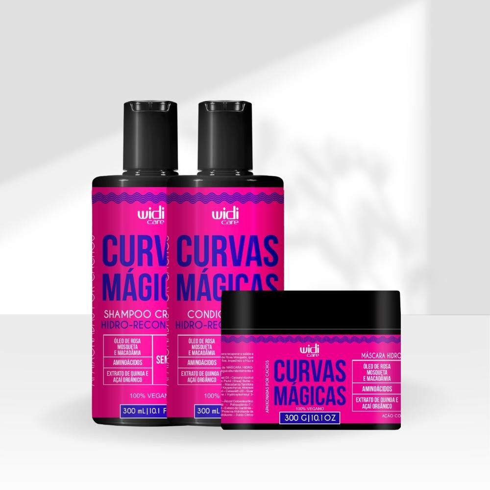 Kit Shampoo Condicionador e Máscara Widi Care Curvas Mágicas ÚNICO 5