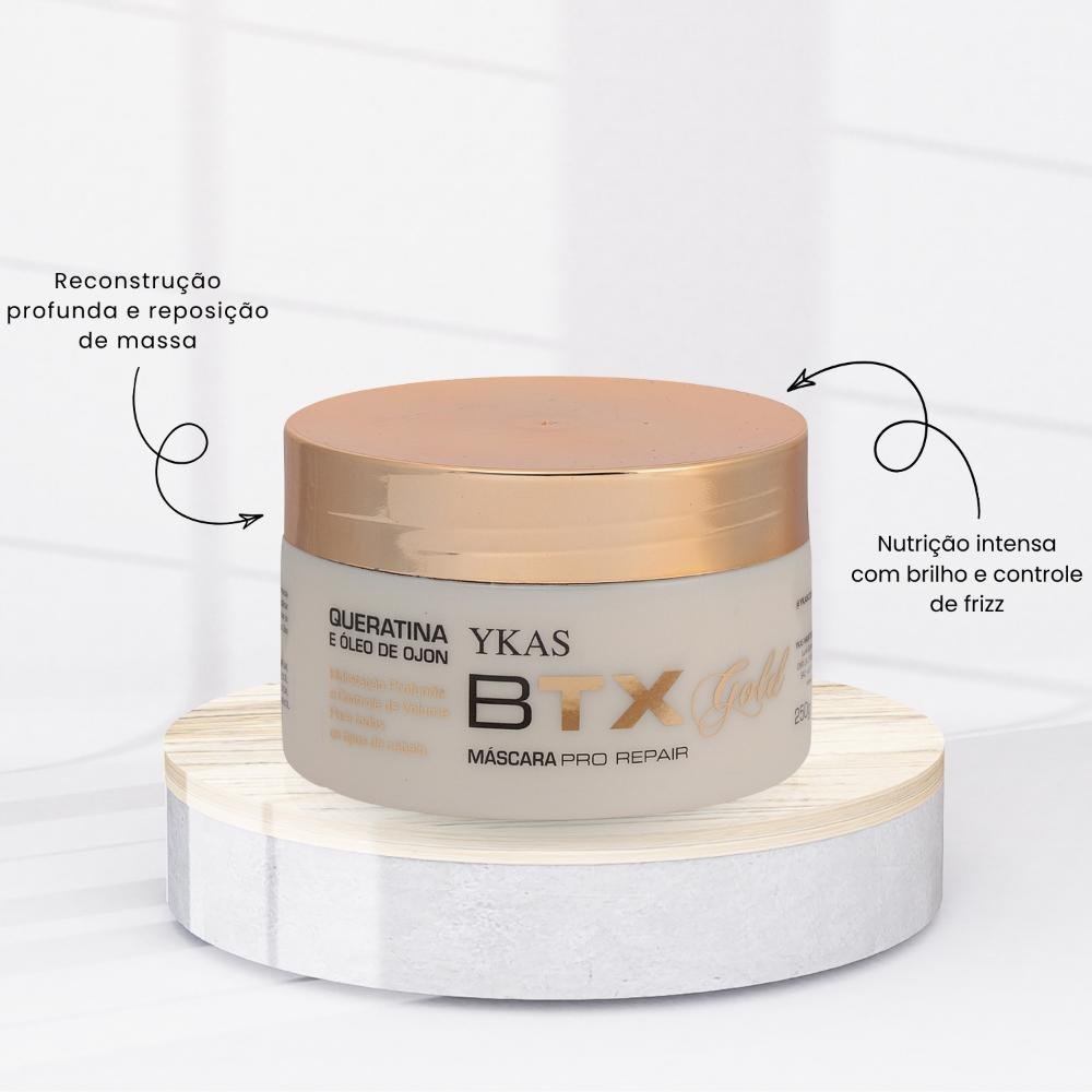 Máscara Capilar Ykas Gold Pro Repair Reconstrução 250 g 250g 2