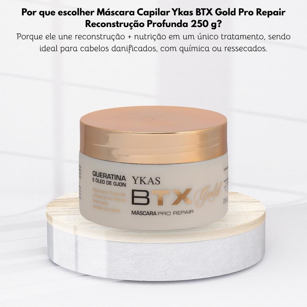 Máscara Capilar Ykas Gold Pro Repair Reconstrução 250 g 250g 5
