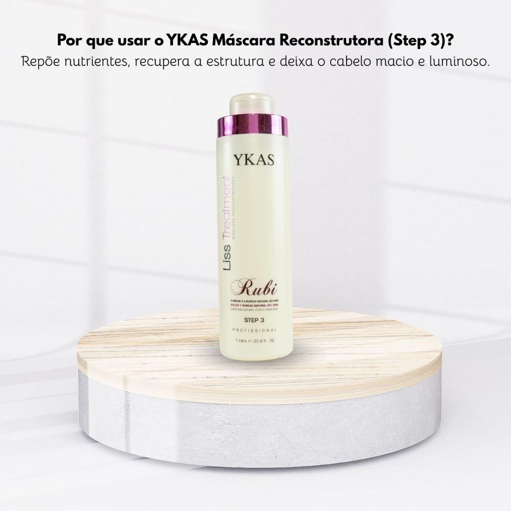 Tratamento Capilar Step 3 Ykas Rubi Finalização Brilho 1000 ml 150ml 5