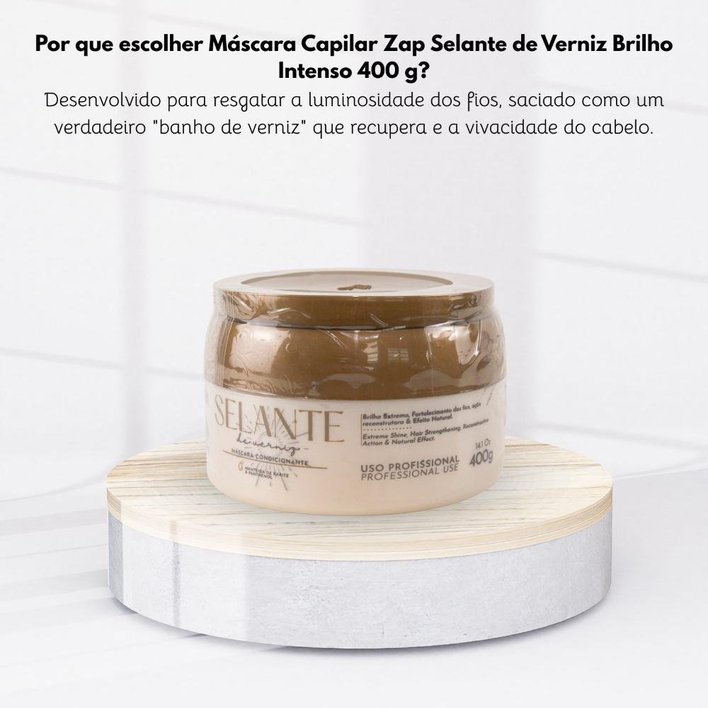 Máscara Capilar Zap Selante de Verniz Brilho Intenso 400 g 400g 5
