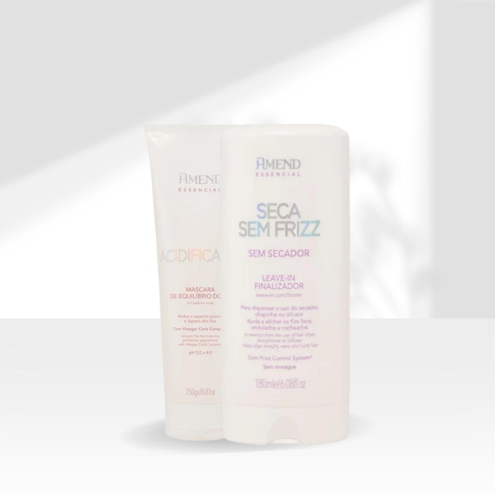 Kit Amend Essencial Acidificante e Leavein Controle de Frizz ÚNICO 4