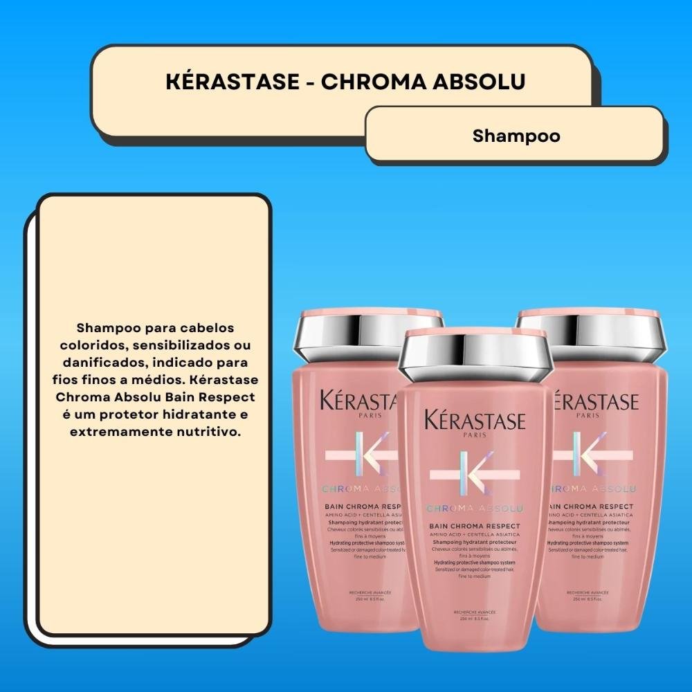 Kit Kérastase Chroma Absolu 3 Shampoo 250 ml ÚNICO 2