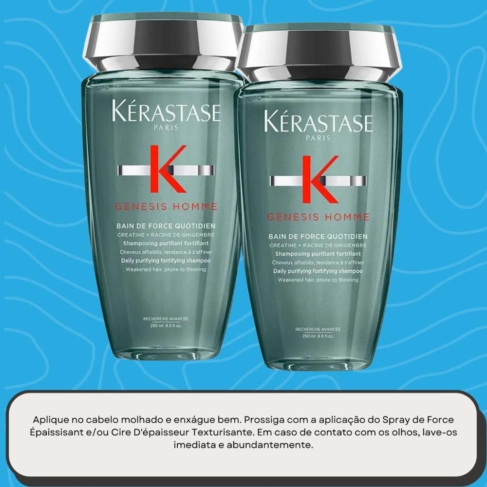 Kit Kérastase Genesis Homme Bain Force 2 Shampoo 250 ml ÚNICO 2
