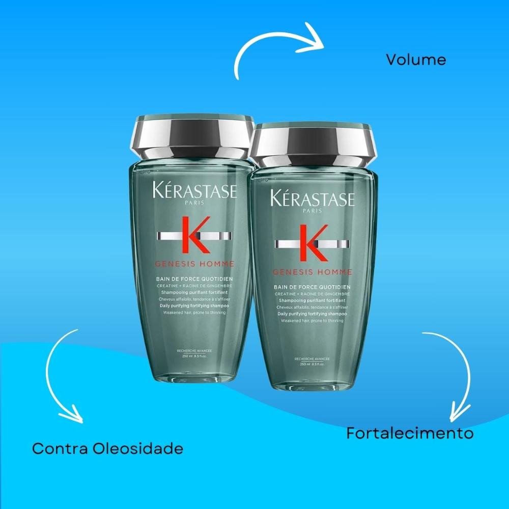 Kit Kérastase Genesis Homme Bain Force 2 Shampoo 250 ml ÚNICO 5
