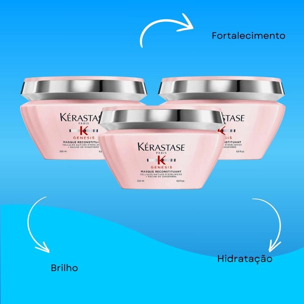 Kit Kérastase Genesis Masque Reconstituant 3 Máscaras 200 ml ÚNICO 4