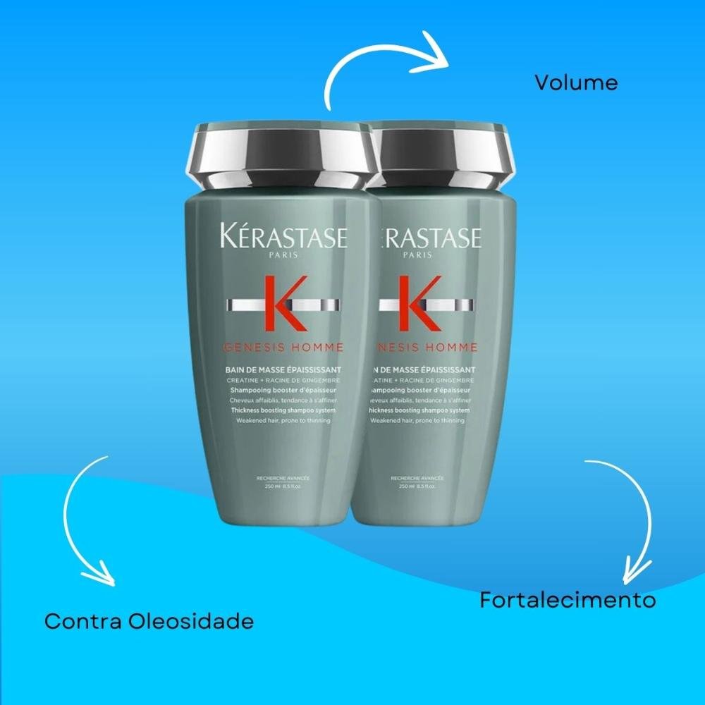 Kit Kérastase Genesis Homme Bain Masse 2 Shampoo 250 ml ÚNICO 4