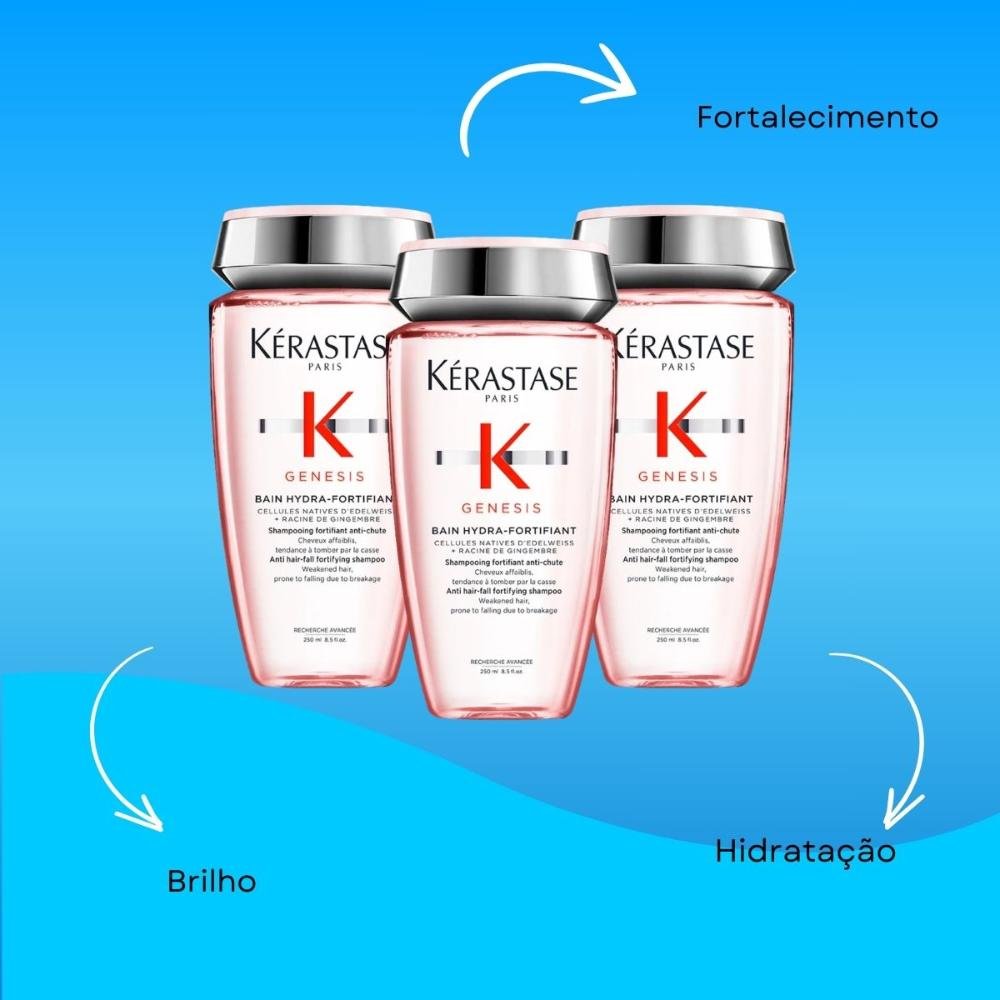 Kit Kérastase Genesis Bain-Hydra Fortifiant 3 Shampoo 250 ml ÚNICO 4