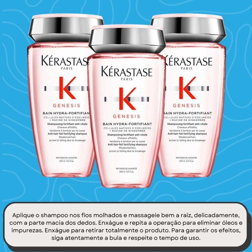 Kit Kérastase Genesis Bain-Hydra Fortifiant 3 Shampoo 250 ml ÚNICO 5