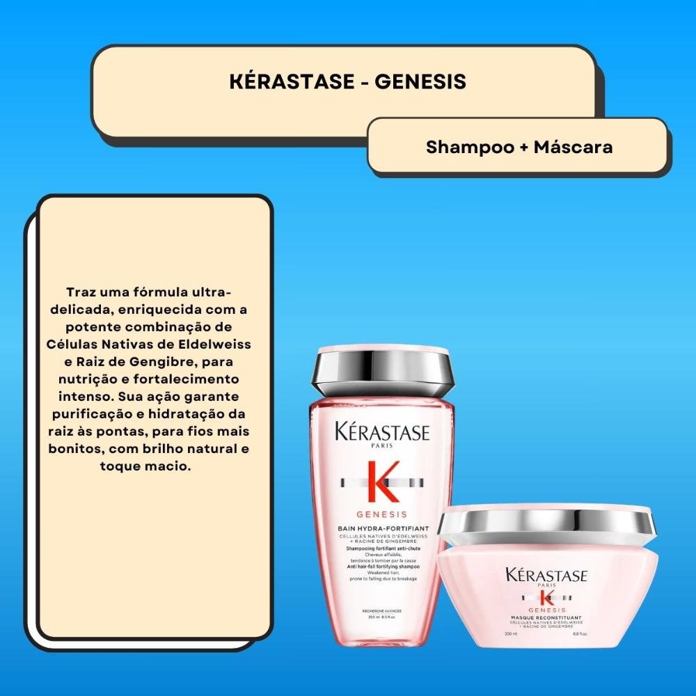 Kit Kérastase Genesis Shampoo 250 ml e Máscara 200 ml ÚNICO 2