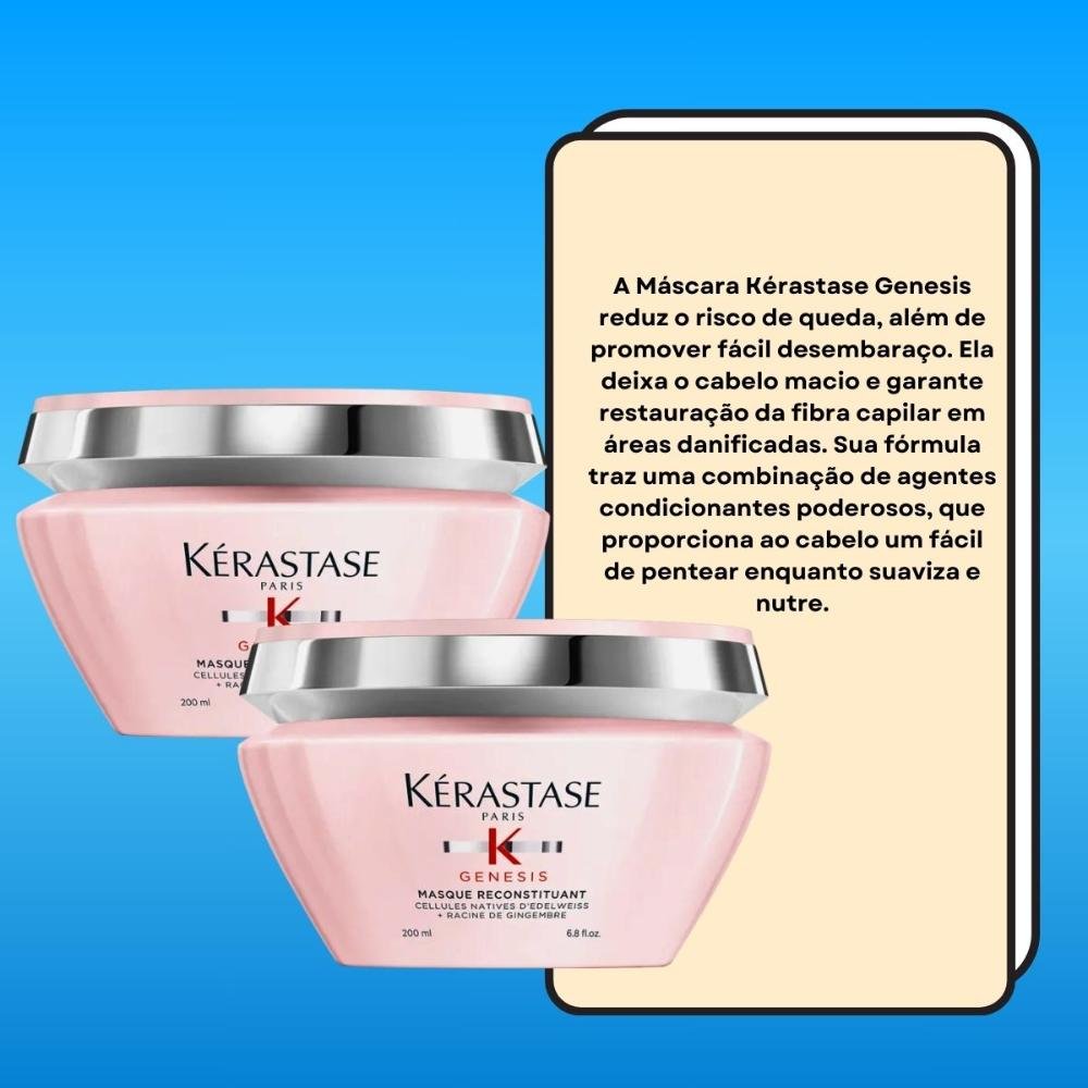 Kit Kérastase Genesis Masque Reconstituant 2 Máscaras 200 ml ÚNICO 3