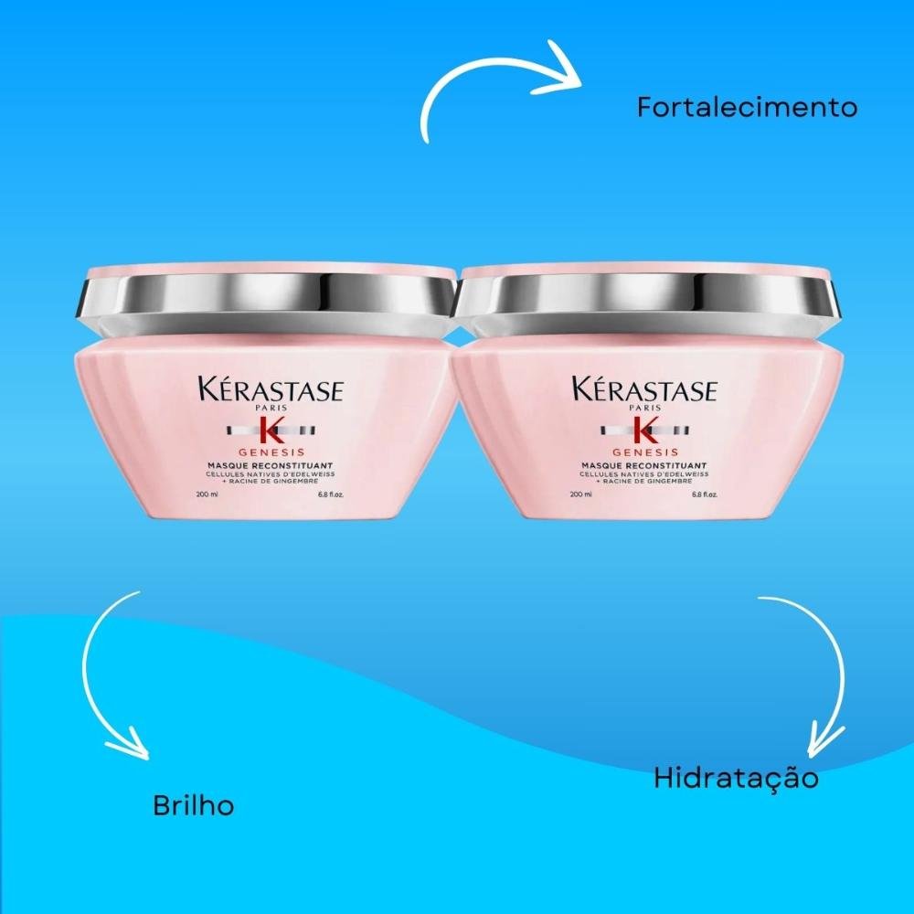 Kit Kérastase Genesis Masque Reconstituant 2 Máscaras 200 ml ÚNICO 4