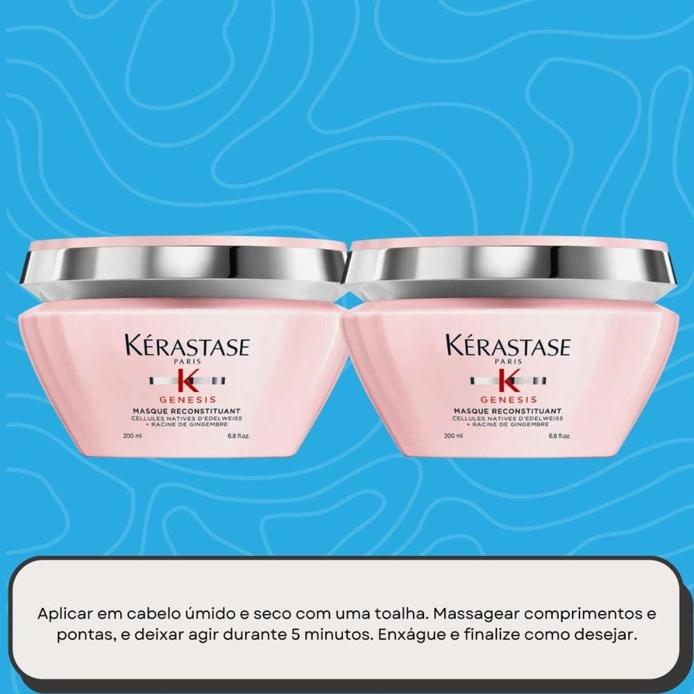 Kit Kérastase Genesis Masque Reconstituant 2 Máscaras 200 ml ÚNICO 5