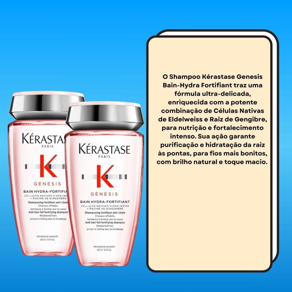 Kit Kérastase Genesis Bain-Hydra Fortifiant 2 Shampoo 250 ml ÚNICO 3