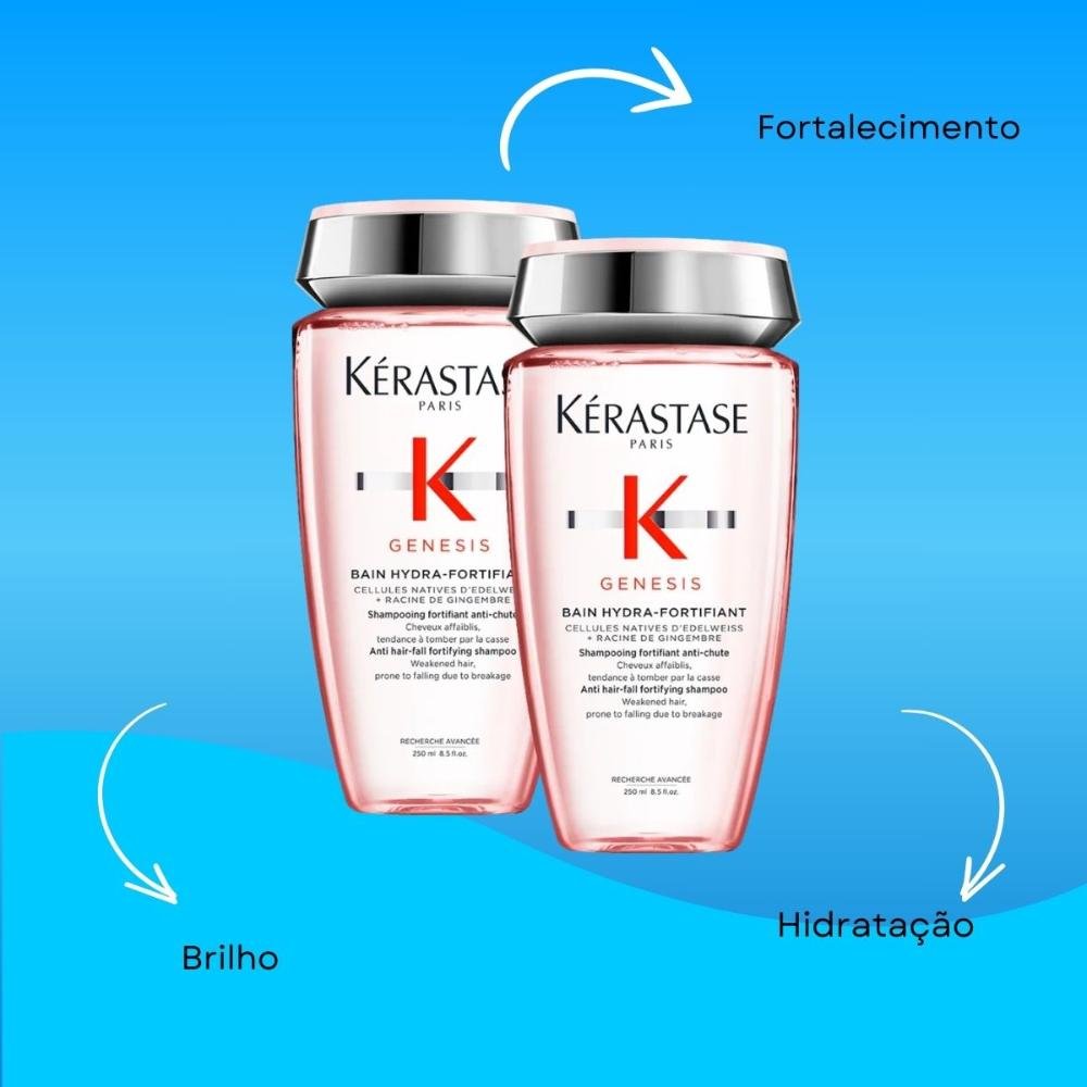 Kit Kérastase Genesis Bain-Hydra Fortifiant 2 Shampoo 250 ml ÚNICO 4