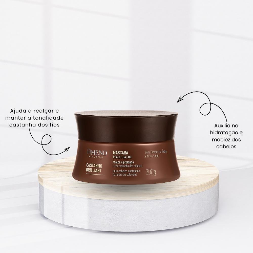 Máscara Amend Castanho Brilliant Realce da Cor 300 g 300g 2