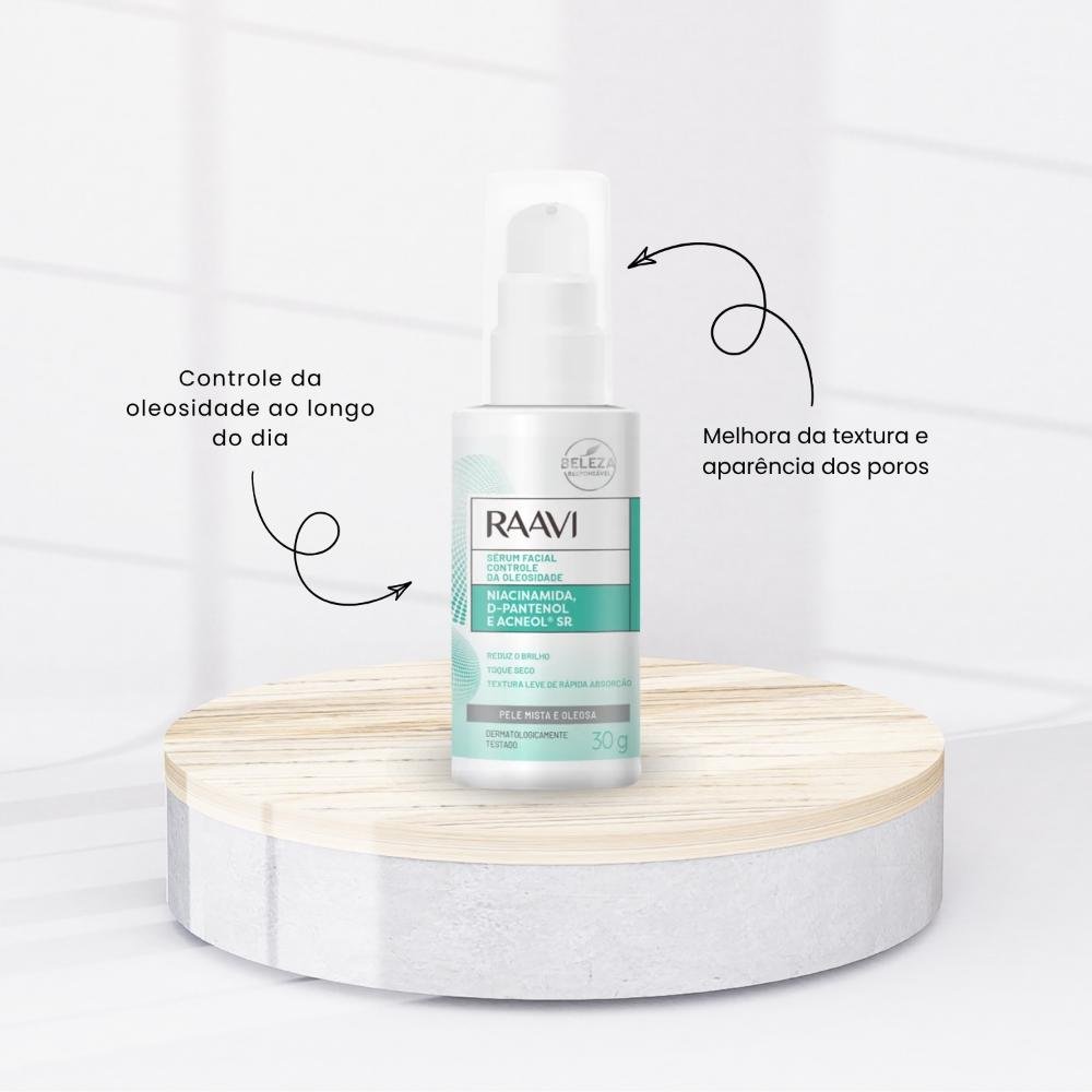 Kit Raavi Facial Antioleosidade e Esfoliação Rotina Facial ÚNICO 3