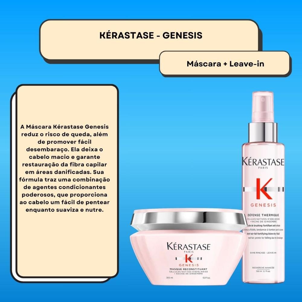 Kit Kérastase Genesis Máscara 200 ml e Protetor Térmico 150 ml ÚNICO 2