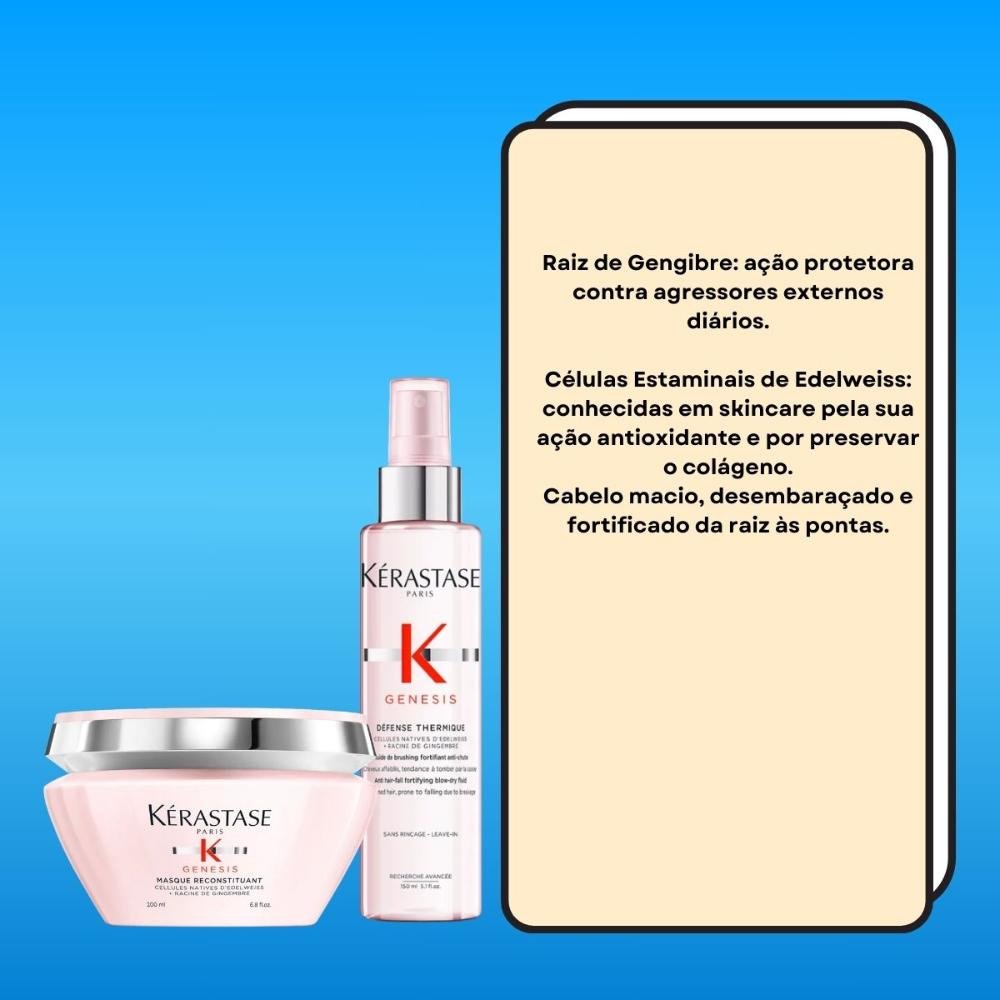 Kit Kérastase Genesis Máscara 200 ml e Protetor Térmico 150 ml ÚNICO 4