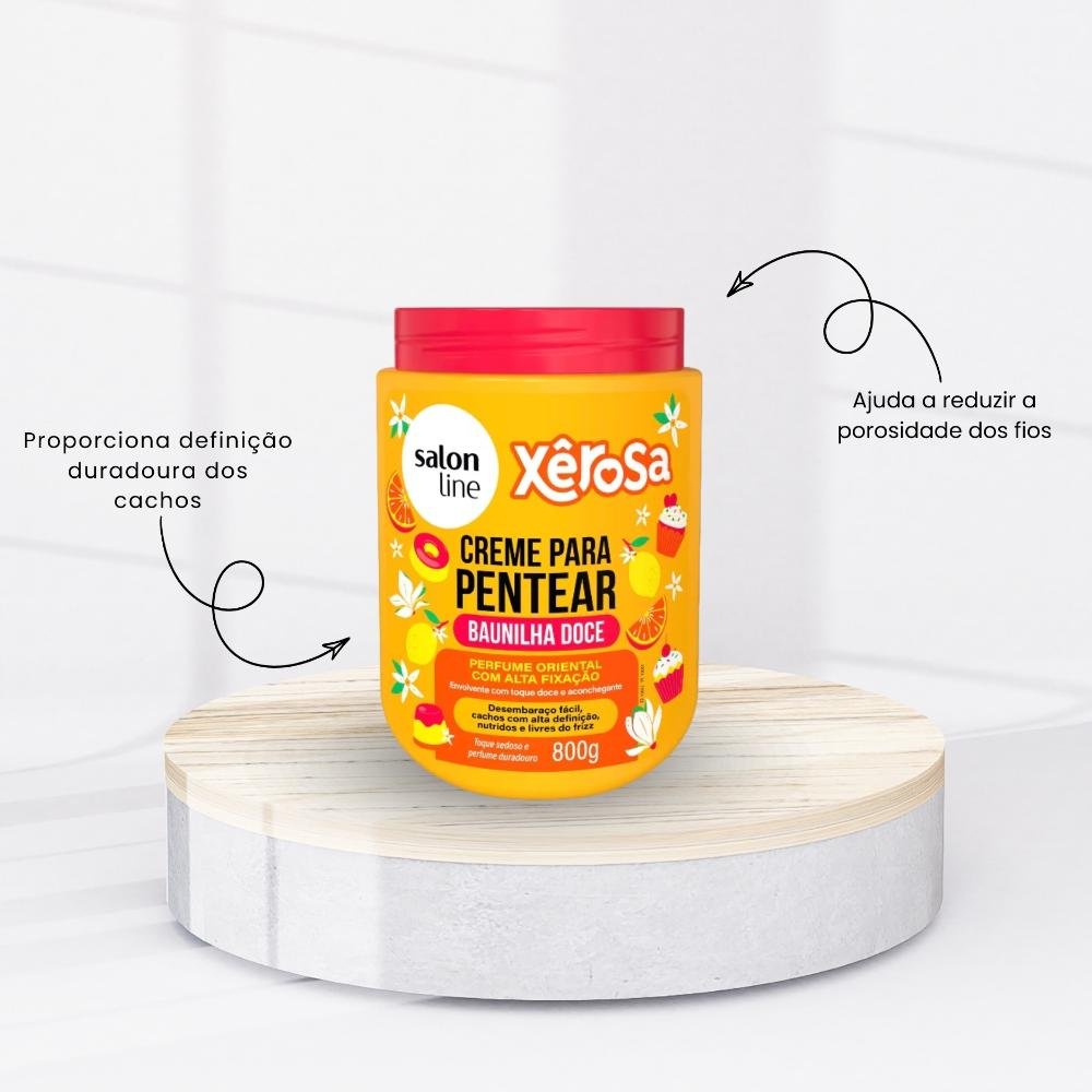 Creme Salon Line Xêrosa Baunilha Doce Pentear Cacheados 800g 800g 2