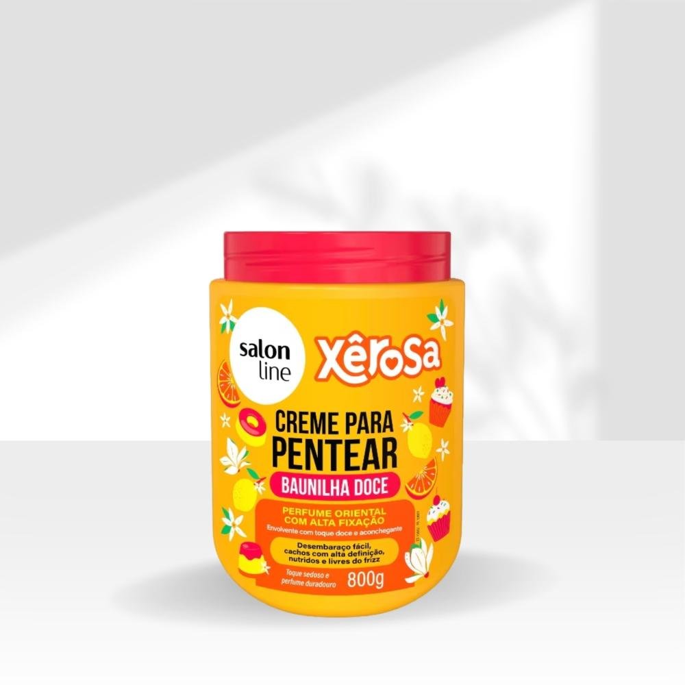 Creme Salon Line Xêrosa Baunilha Doce Pentear Cacheados 800g 800g 3