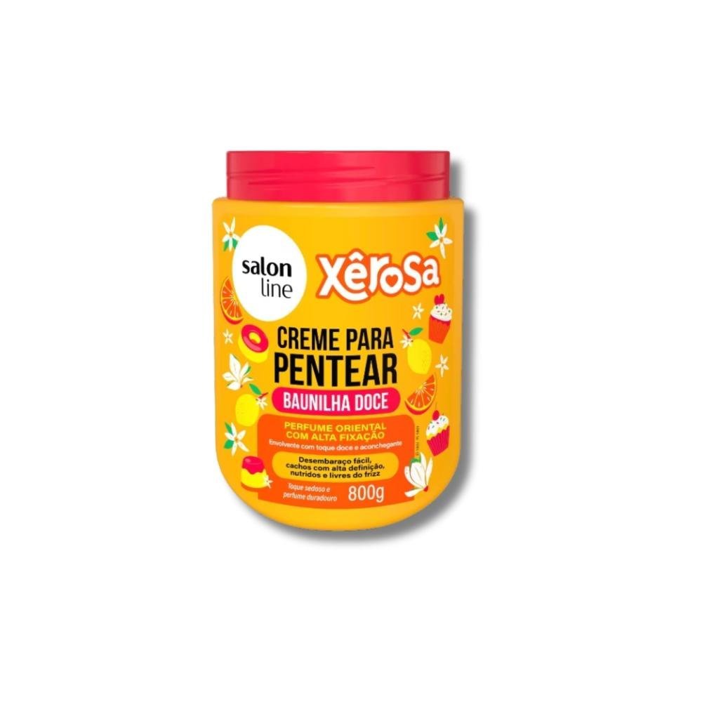Creme Salon Line Xêrosa Baunilha Doce Pentear Cacheados 800g 800g 4