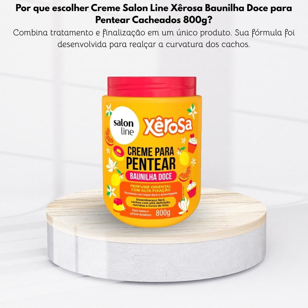 Creme Salon Line Xêrosa Baunilha Doce Pentear Cacheados 800g 800g 5