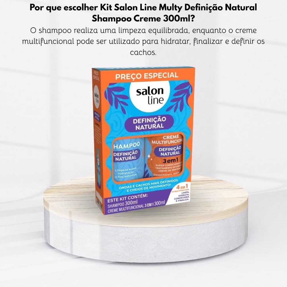 Kit Salon Line Multy Definição Natural Shampoo Creme 300ml ÚNICO 5
