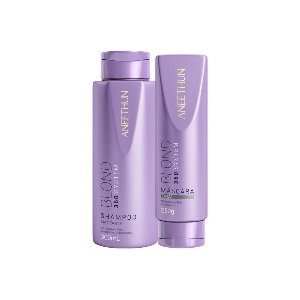 Kit Aneethun Blond 360 Matizador Shampoo 300g + Máscara Cinza 250g