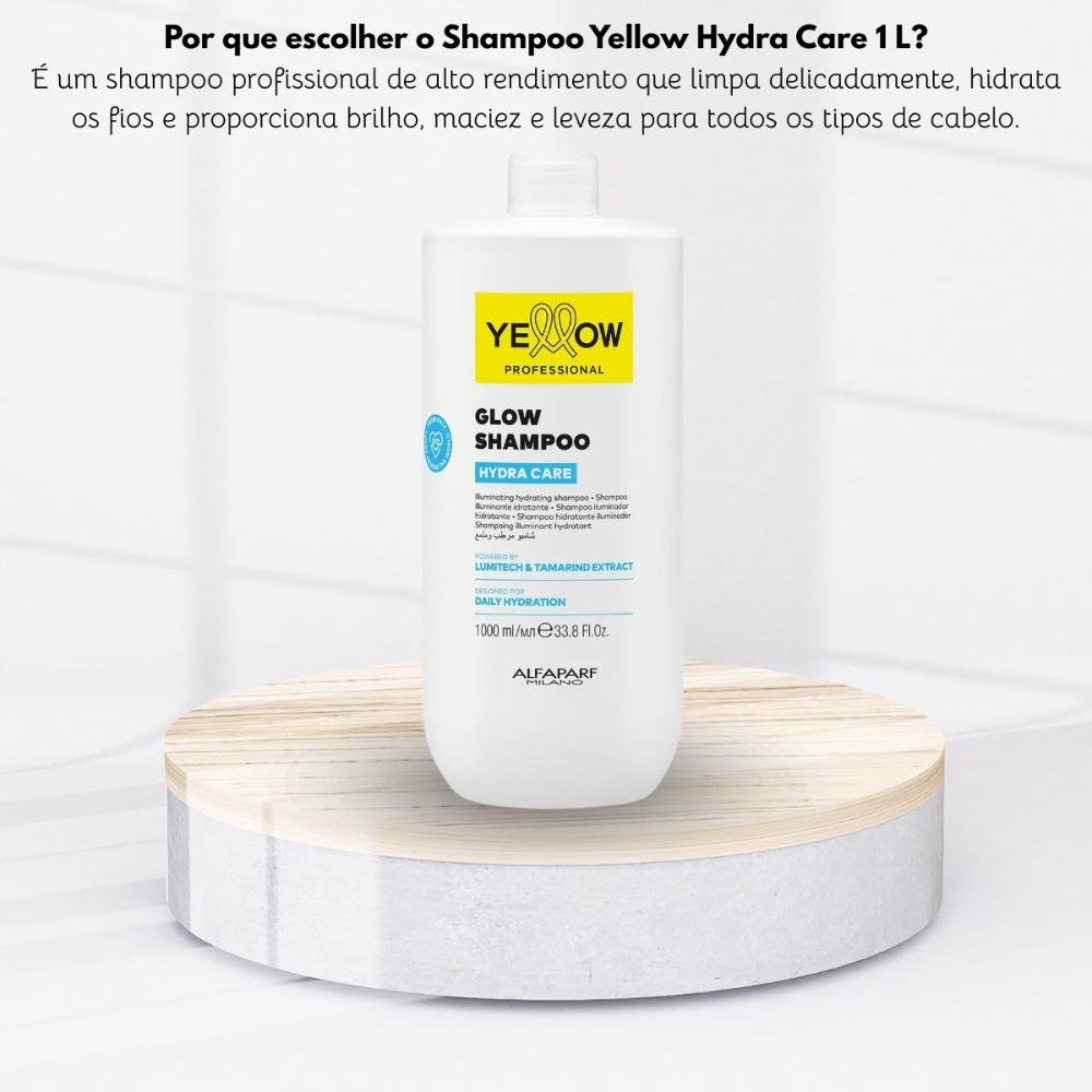 Shampoo Yellow Hydra Care Glow Hidratante Capilar 1 L 1L 5