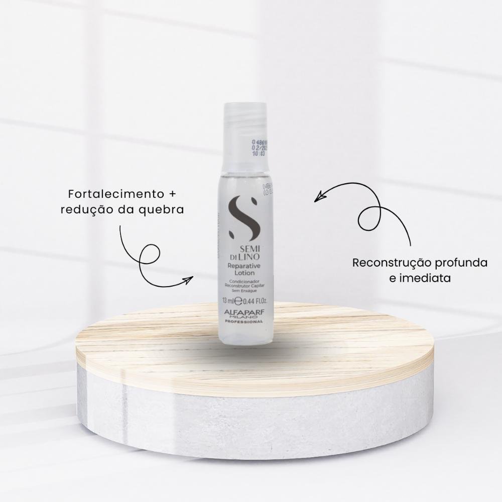 Kit Alfaparf Semi di Lino Reparative Lotion Ampolas 3x13ml ÚNICO 3
