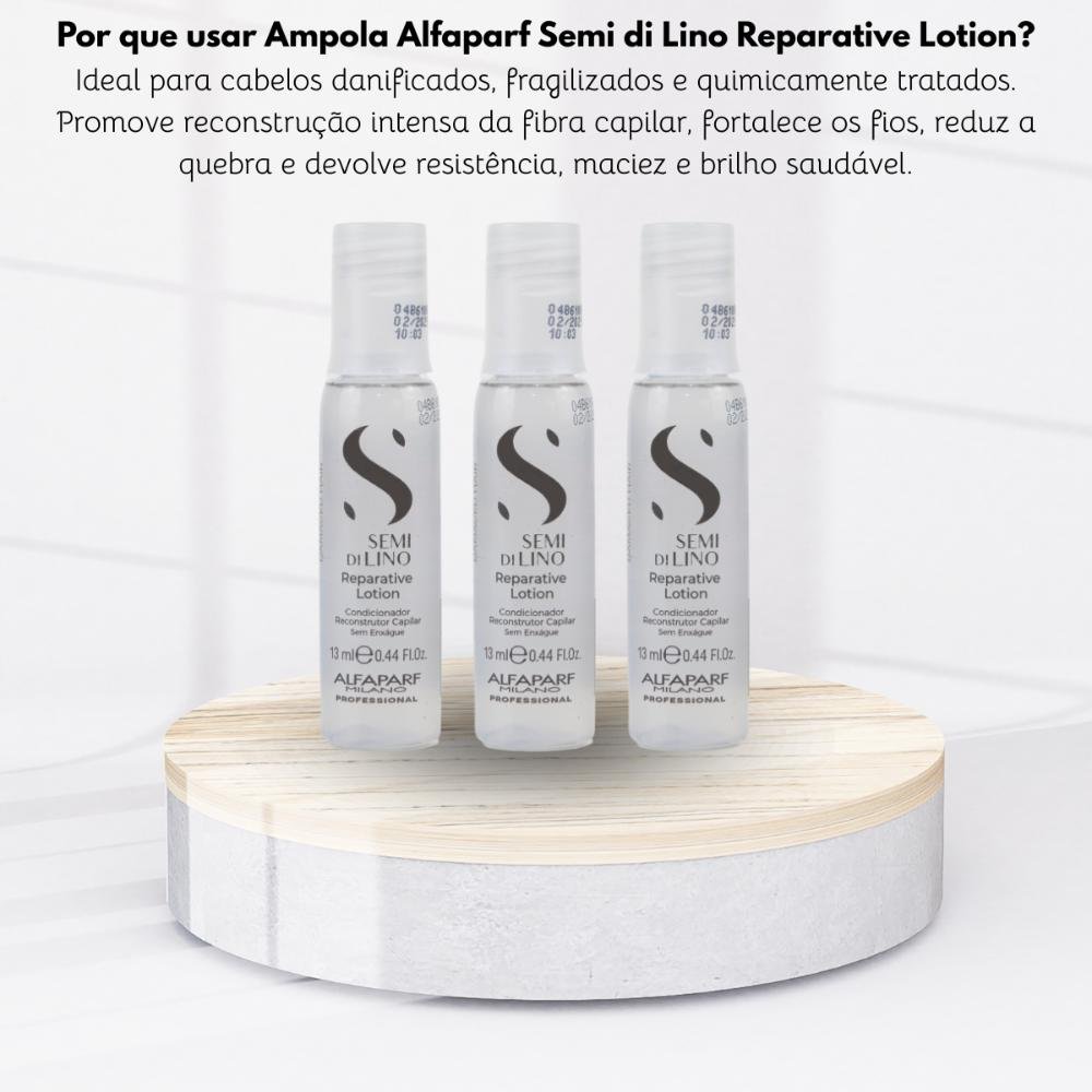 Kit Alfaparf Semi di Lino Reparative Lotion Ampolas 3x13ml ÚNICO 5