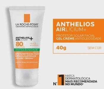 Anthelios Airlicium FPS80 Protetor Solar Antioleosidade Sem Cor 40g 40g 5