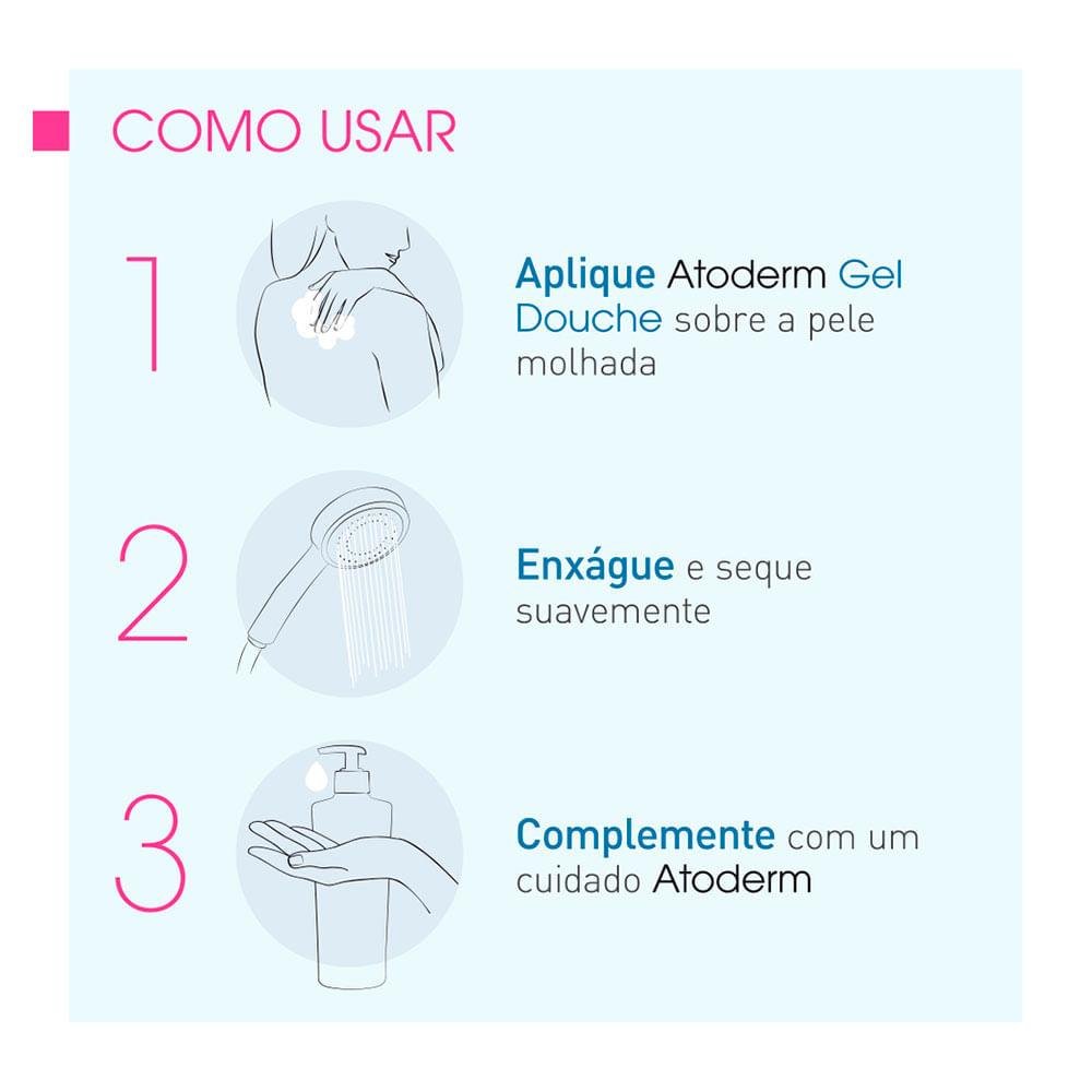 Atoderm Gel Douche Bioderma Gel de Banho Hidratante 500ml 500ml 3