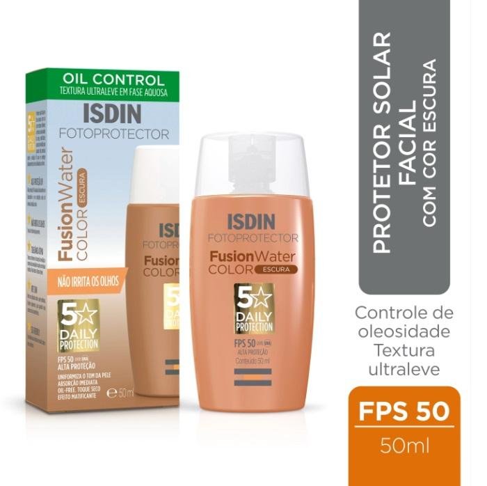 Isdin Fusion Water 5 Stars Color Escuro FPS 50 50ml Escuro 4