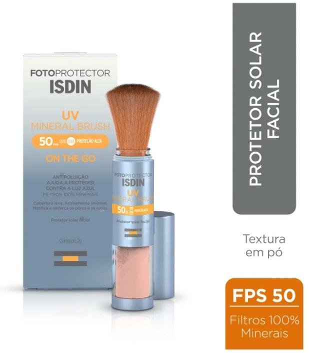 Protetor Facial em Pó Isdin UV Brush Mineral FPS50 2g 2g 3