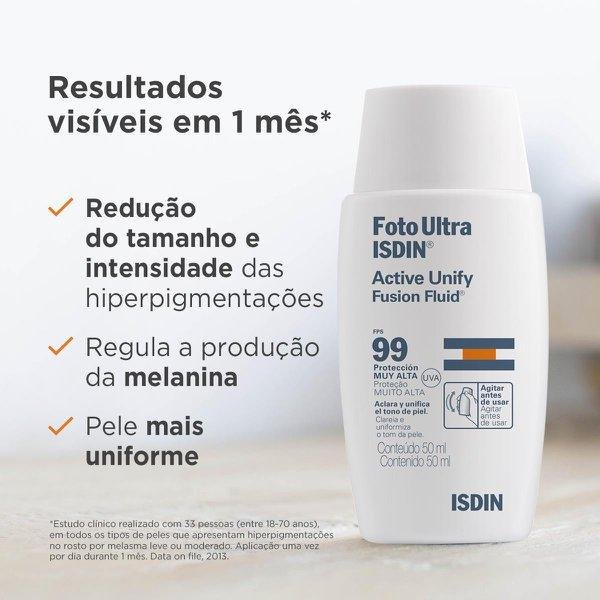 Protetor Solar Facial Foto Ultra Isdin Active Unify Sem Cor FPS 99 - 50ml 50ml 4