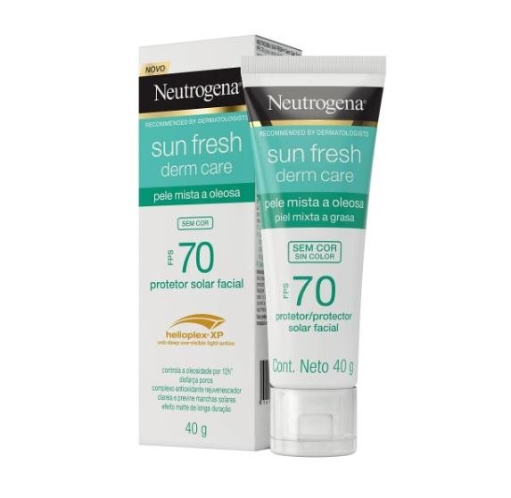 Protetor Solar Facial Neutrogena Sun Fresh Derm Care FPS70 Pele Mista a Oleosa 40g 40g 2