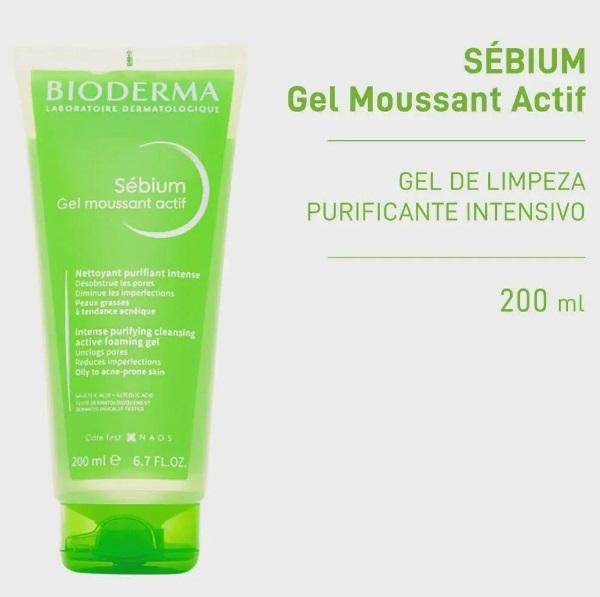 Sébium Gel Moussant Actif Gel de Limpeza Bioderma 200ml 200ml 3