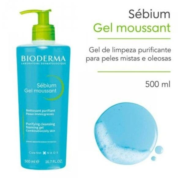 Sébium Gel Moussant Gel de Limpeza Bioderma 500ml 500ml 2