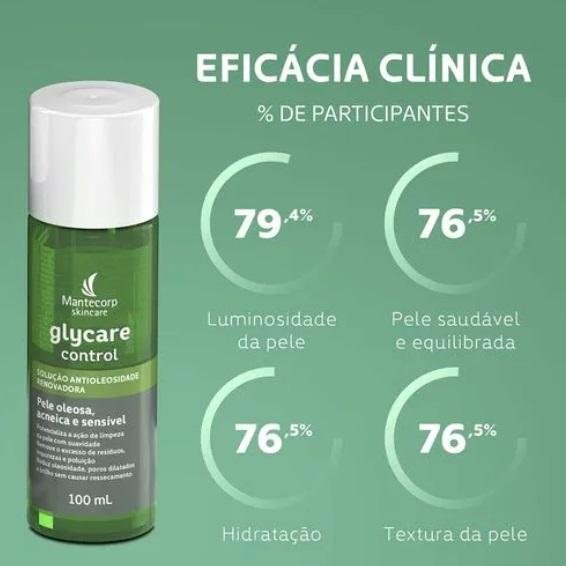 Glycare Control Solução Antioleosidade Renovadora Mantecorp 100ml 100ml 3